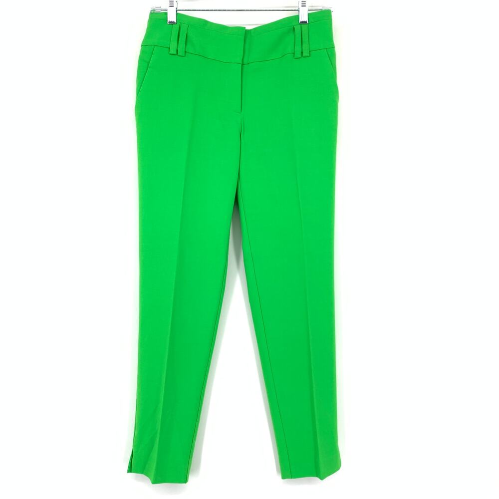 New York & Company Ankle Length Tapered Slim Dress Pant Womens Sz 2 Green NEW